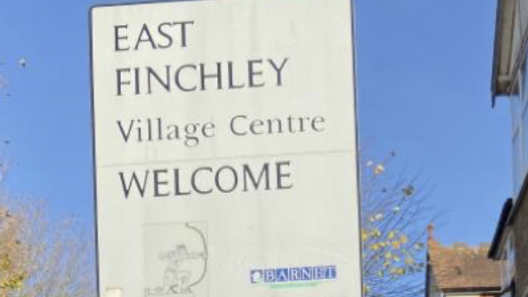 Image Welcome to East Finchley Village sign, High Road, East Finchley, London N2
