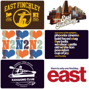 Image, montage for East Finchley graphic Art Works by Hughes Design