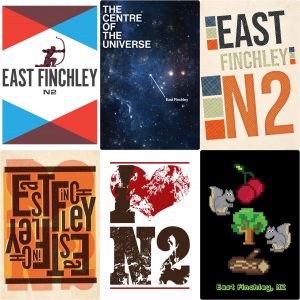 Montage of East Finchley postcards by Hughes Design